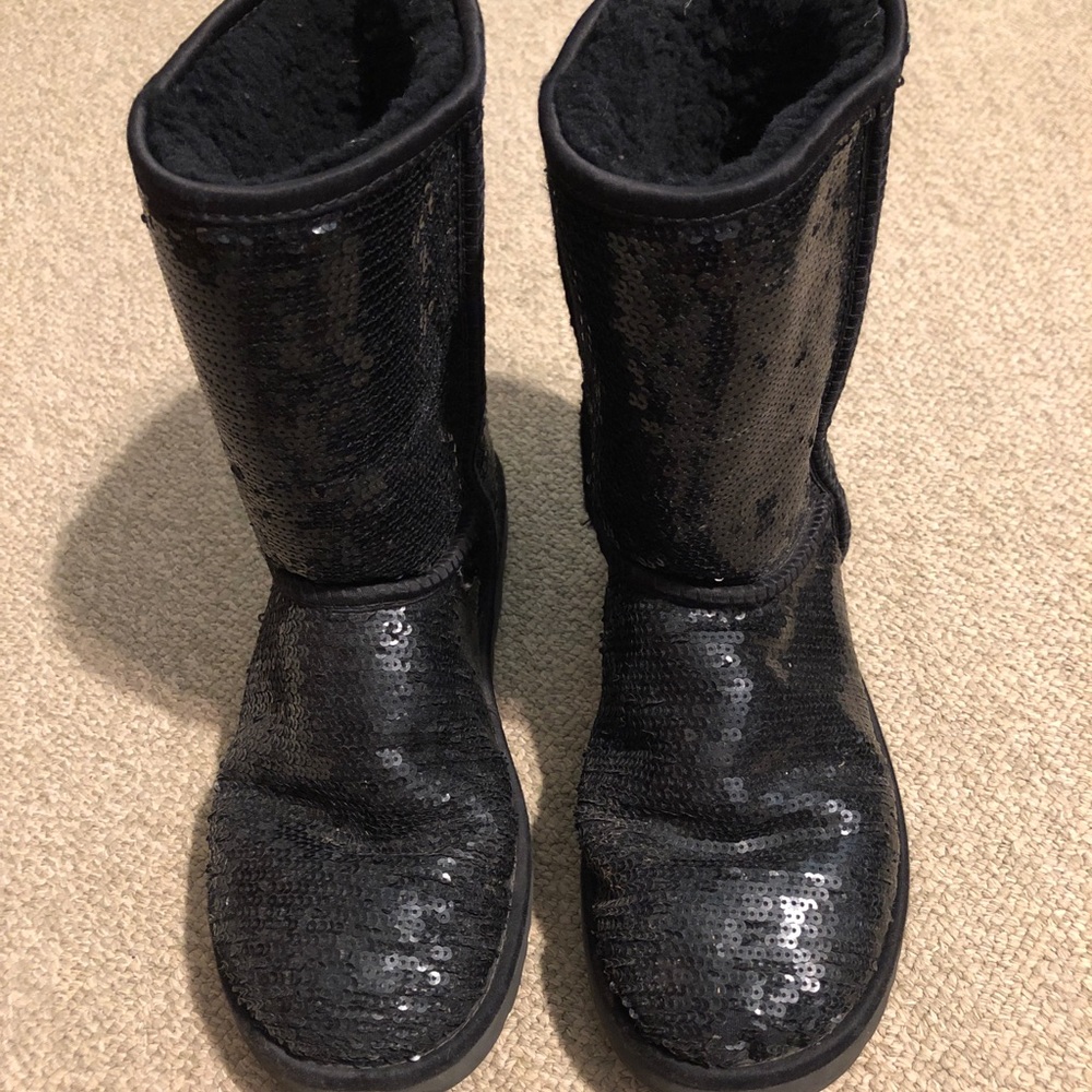 Black sequin ugg boots